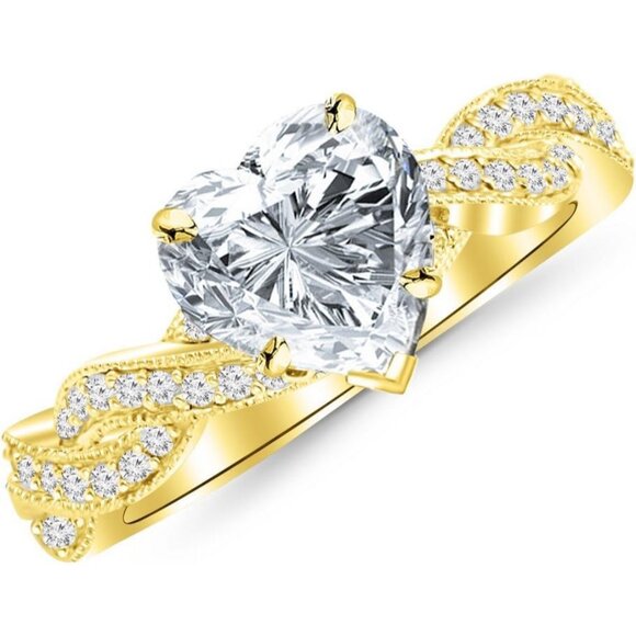 Other - 0.84 Ctw 14K White Gold Vintage Eternity Love Twisting Split Shank GIA Certified